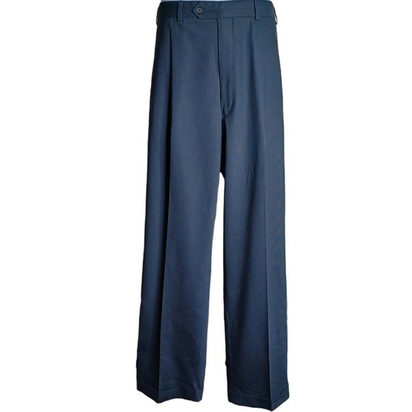 Calvin Klein Mens Dress Pants 36 Navy Straight Leg Pockets Suspender Button This - Picture 1 of 5